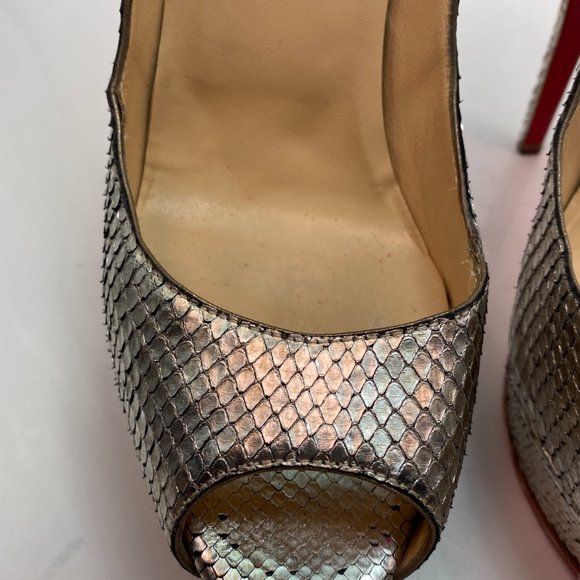 🌷❤️🔥SPRING SALE 🔥 FINAL PRICE🌷💥Christian Louboutin Lady Peep 150 Python 39 - Picture 2 of 12